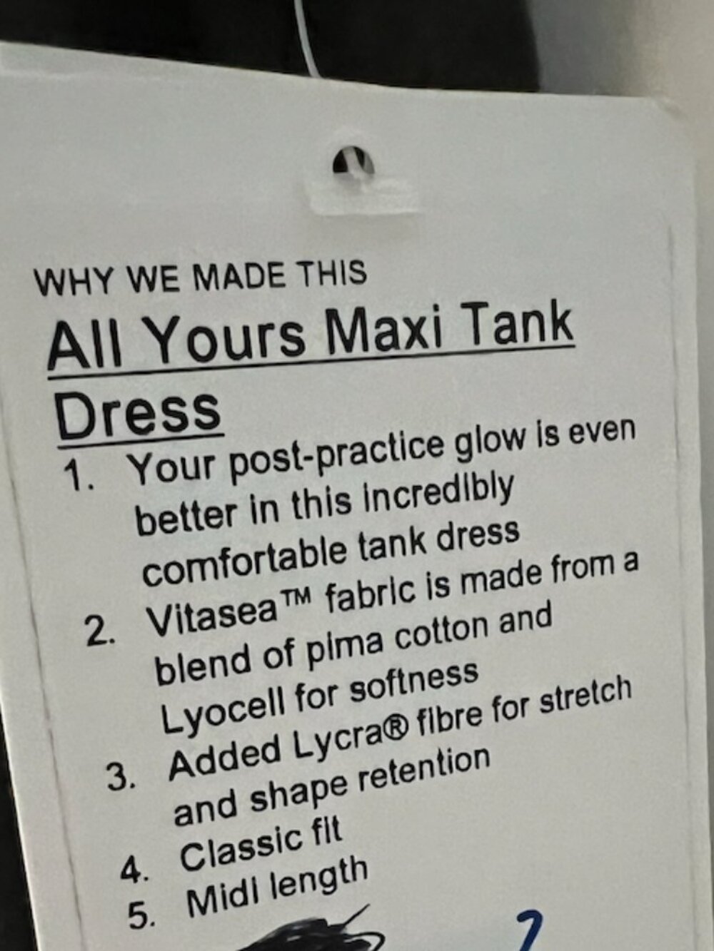 Lululemon All Yours Tank Maxi Dress *Wash | Cloudy Wash Dark Olive | Size 8 - Picture 5 of 7